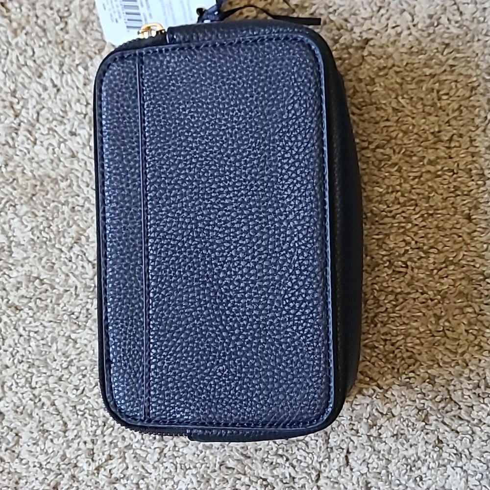 Kedzie Navy Blue Vegan Leather Crossbody - Picture 4 of 10